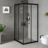 Kupon Duş ve Banyo Sistemleri Vesta D100 Kare Duşakabin Siyah Profil Karolaj Cam - 100x100