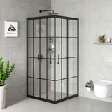Kupon Duş ve Banyo Sistemleri Vesta D100 Kare Duşakabin Siyah Profil Karolaj Cam - 85x85