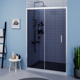 Kupon Duş ve Banyo Sistemleri Vesta D200 Iki Duvar Arası 1 Sabit 1 Sürgü Duşakabin Parlak Profil Füme Cam H: 190 cm - 103 cm