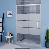 Kupon Duş ve Banyo Sistemleri Vesta D200 Iki Duvar Arası 1 Sabit 1 Sürgü Duşakabin Parlak Profil Kumlu Cam H: 190 cm - 156 cm