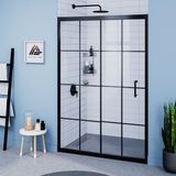 Kupon Duş ve Banyo Sistemleri Vesta D200 Iki Duvar Arası 1 Sabit 1 Sürgü Duşakabin Siyah Profil Karolaj Cam H: 190 cm - 103 cm