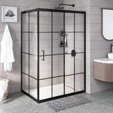 Kupon Duş ve Banyo Sistemleri Vesta D201 Dikdörtgen Duşakabin Siyah Profil Karolaj Cam H: 190 cm - 80x140