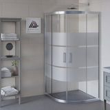 Kupon Duş ve Banyo Sistemleri Vesta D300 Oval Duşakabin Parlak Profil Kumlu Cam H: 190 cm - 100x100