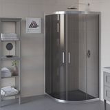Kupon Duş ve Banyo Sistemleri Vesta D300 Oval Duşakabin Parlak Profil Şeffaf Cam H: 190 cm - 100x100