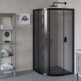 Kupon Duş ve Banyo Sistemleri Vesta D300 Oval Duşakabin Siyah Profil Füme Cam H: 190 cm - 90x90