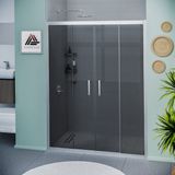 Kupon Duş ve Banyo Sistemleri Vesta D400 Iki Duvar Arası 2 Sabit 2 Sürgü Duşakabin Siyah Profil Kumlu Cam H: 190 cm - 150 cm