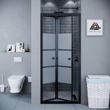 Kupon Duş ve Banyo Sistemleri Vesta D500 Katlanır Duşakabin Siyah Profil Kumlu Cam H: 190 cm - 71 cm