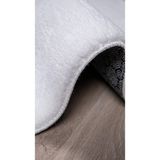Kupon Halı Beyaz Oval Post Peluş Halı – Yumuşak Dokulu, Kaymaz Dot Taban, Antibakteriyel – Makinada Yıkanabilir Yolluk Halı - 100 x 150 cm