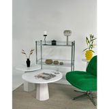 Kupp Design Lilyum Mantar Orta Sehpa İkili Set Beyaz (69+50 Cm) - lake