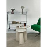 Kupp Design Lilyum Mantar Sehpa Üçlü Set Modern Tasarım Krem Renk 57+52+47 Cm - Krem Rengi