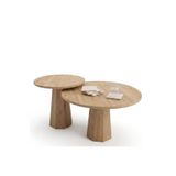 kuppdesign Lilyum Mantar Orta Sehpa Naturel Meşe İkili Set