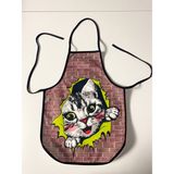 Küppeli Accessories Çocuk Mutfak ve Etkinlik Önlüğü Kedi Figürlü 46CM Boy 35CM En Bağlanabilir Tasarımlı Kumaş Önlük