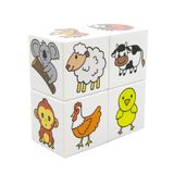 KÜPSS Ece'nin Mini Hayvanat Bahçesi, 24 Sevimli Hayvan Figürü - 1 yaş oyuncak - bebek oyuncakları - 4 Manyetik Küp/Blok