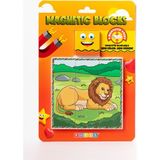 KÜPSS Manyetik Blok Çift Taraflı 9 Parçalı Mıknatıslı Puzzle 2 Görsel Aslan-Zebra YapBoz