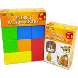 Küpss Manyetik Küp Tanışma Seti ( Klasik Renk Mıknatıslı Blok + Sevimli Hayvanlar Puzzle)
