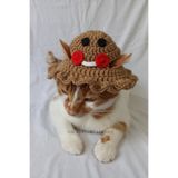 Kurabiye Adam Bucket Kedi Köpek Şapkası Yılbaşı Yeniyıl Hediyeleri Sevimli Eğlenceli Pet Aksesuar