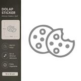 Kurabiye Atıştırmalık Mat Gri Dekoratif Folyo Sticker 14X14 Cm
