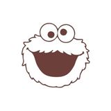 Kurabiye Canavarı Araba Sticker 17X17 Cm Kahverengi