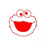 Kurabiye Canavarı Araba Sticker 17X17 Cm Kırmızı