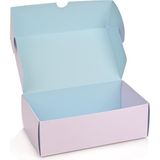 Kurabiye Kutusu Pembe-Mavi 21 x 12 cm 25 Adet