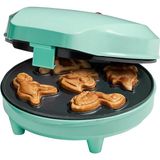 Kurabiye ve Waffle Makinesi,yapışmaz Kaplama, 700W, Eğlenceli Dinozor Deseni - Yeşil