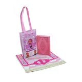 Kuran Kursları İçin Çocuk Çantalı Kuranı Kerim Tesbih İsimli Seccade Seti Pembe