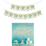 Kuran Okuyorum Yazısı Kurana Geçtim Partisi Süslemesi Dini Islami Banner 200X17 cm - Renkli