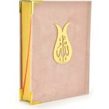 Kuranı Kerim - Kadife Kaplı - Allah Lafızlı - Sade Arapça - Orta Boy - Pembe - Bilgisayar Hatlı (Ciltli)