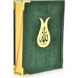 Kuranı Kerim - Kadife Kaplı - Allah Lafızlı - Sade Arapça - Orta Boy - Yeşil - Bilgisayar Hatlı (Ciltli)