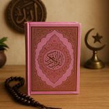 Kuranı Kerim Orta Boy Pembe Renk 17X24 cm Renkli Kuranı Kerim Kolay Okunabilen