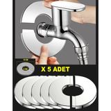 Kurbabio 10X4 cm Paslanmaz Çelik Sonradan Takılabilir Kendinden Yapışkanlı Delik Duvar Gizleme Musluk ve Boru Rozeti Kapatma Aynası - 10 x 4 cm