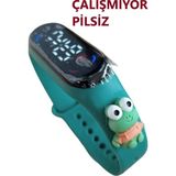 Kurbağa Figürlü LED Dokunmatik Dijital Çocuk ve Genç Kol Saati - Ahşap - 35 - 48 mm - Seçenek 1