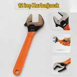 Kurbağacık Mengene 12 Inç 300 mm 30 cm Metal Sabitleme Ingiliz Anahtarı Kurbacık - Turuncu