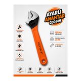 Kurbağacık Pense 8 İnç Ayarlı Boru Anahtarı Kanal Pense Su Tesisat Pensesi Profesyonel Çok Amaçlı El Aleti KRB8