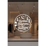 Kurban Bayramı İndirimi Cam Vitrin Sticker, Mağaza Cam Yazısı, Beyaz, 48x50 cm