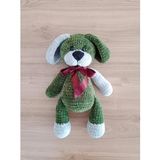 Kurdelali Yesil Sirin Kopek Amigurumi Organik Oyuncak