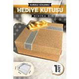 Kurdeleli Hediye Kutusu Kraft 26x26x10cm Bohça Nişan Gelin Damat Boş Hediye Kutusu 1Adet-K3-T1142