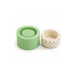 Kurdelya Sepet Örgü Desenli Mini Saksı ve Mum Kabı Silikon Kalıbı (6×6×3 cm – KK-2233)
