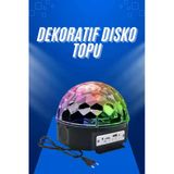 Küre Disko Topu Müzik Çalar Renkli Lazer Işıklı Bluetooth Disko Parti Işığı Kumandalı Mir76605029