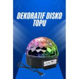 Küre Disko Topu Müzik Çalar Renkli Lazer Işıklı Bluetooth Disko Parti Işığı Kumandalı P63358s4871