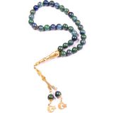 Küre Kesim 8x8 mm Özel Seri Lapis Taşı Gümüş Püsküllü Tesbih