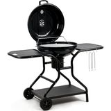 Küre Mangal Ø57 Cm, Kömürlü, Kapaklı, Taşınabilir, Ayarlanabilir Hava Girişli, Geniş Raflı Barbekü Izgarası - Siyah