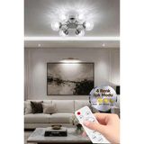 Küre Model Gümüş 6"lı Kumandalı Ledli 3 Renk Modu Kristal Salon Mutfak Yatak Çocuk Odası Avize - Altın