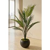 Küre Saksılı 19 Yaprak Yapay Areka Ağacı 100 cm