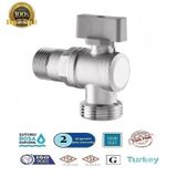 Küresel Çamaşır, Bulaşık Makina Musluğu - %100 Prinç Gri