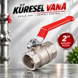 Küresel Vana Metal 2 İnç Dayanıklı Gövde Su Tesisatı Aç Kapa Bağlantı Vanası Ev İş Sanayi Tipi