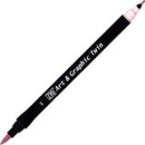 Kuretake ZIG Art and Graphic Twin Tip Brush Marker 200 çift fırça uçlu işaretleme kalemi, tatlı badem pembesi