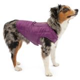 Kurgo Loft Köpek Ceketi - Ters Çevrilebilir Polar Kışlık Mont - Soğuk Hava Koruması - Koşum Takımı veya Ek Katmanlarla Giyin - Yansıtıcı Vurgular, Tasma Erişimi, Suya Dayanıklı - Koyu Menekşe/Kömür,