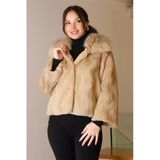 Kürk Yaka Uzun Kollu Camel Kadın Ceket 2637-2K5