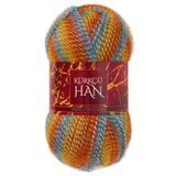 Kürkçü Han Duru El Örgü İpi 100 gr 310 mt - Simli & Renk Geçişli - Yumuşak Akrilik, Poliamid, Polyester Karışımı - Atkı, Kazak, Şal, Hırka Yapımı için Orta Kalınlıkta İp (5-6 mm Şiş) (CD13)